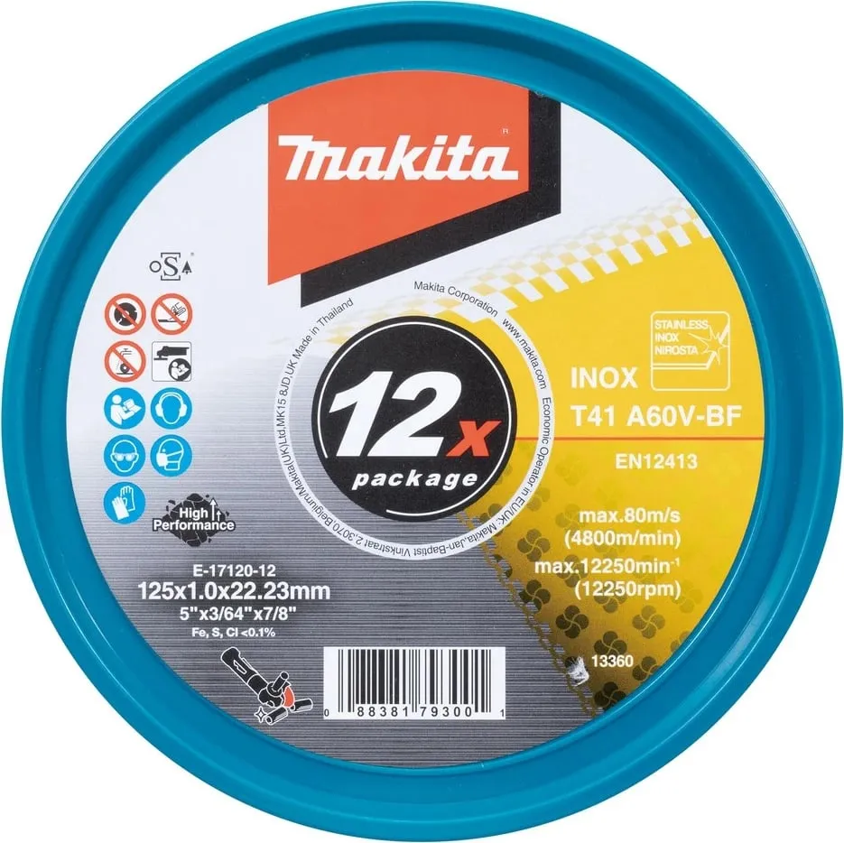 Disk prerës Makita INOX 125x1.0mm, 12 copë - 4