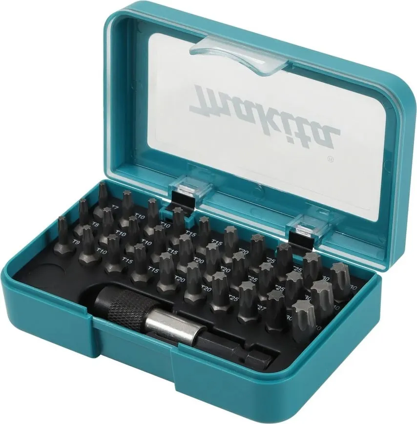 Set bitash Makita P-73352, 31 copë, me adapter, kuti plastike - 1