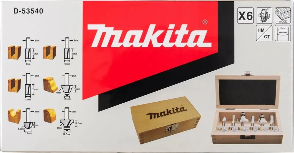 Set frëzash Makita 6 copë, 8mm - 3