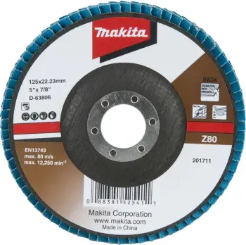 Disk rrethor Makita D-63806, 12.5 cm, 80 m/s, 12250 RPM, grit 80