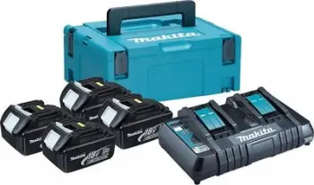 Set 4 bateri BL1830B 18V + karikues DC18RD Makita Makpac