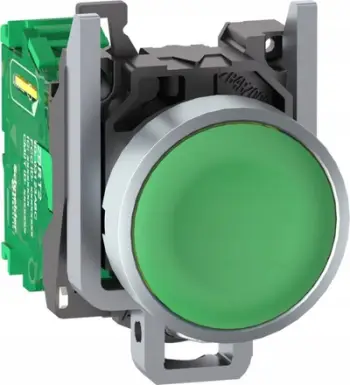 Buton shtypës pa tela Schneider Electric Harmony XB4R ZB4RTA3, transmiter i integruar, metalik, i gjelbër