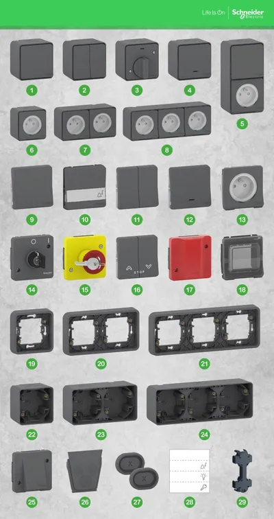 Bazë e fshehur Schneider Electric Mureva Styl MUR39108, 1x, IP55, e bardhë - 2