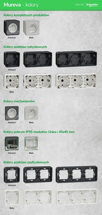Bazë e brendshme Schneider Electric Mureva Styl MUR39107, 1 vend, e bardhë - 2