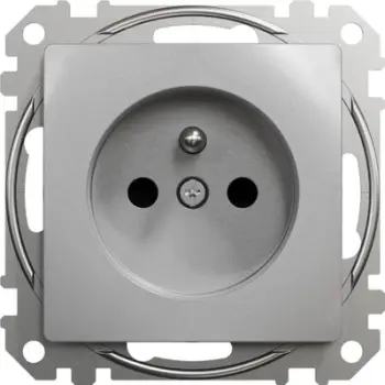 Prizë Schneider Electric Sedna Design, 2P+PE me perdeza, alumini argjendtë