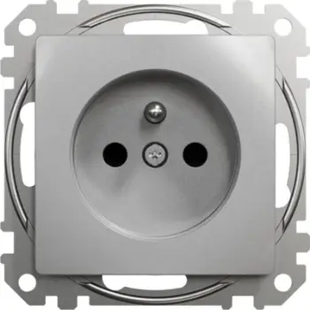 Prizë Schneider Electric Sedna Design 2P+PE, futura në mur, argjendi alumini