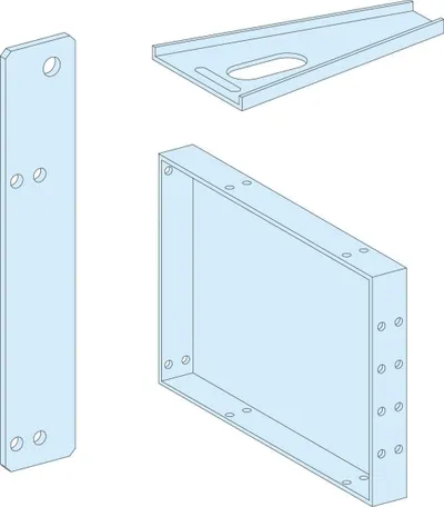 Pllakë e pasme për bazament Schneider Electric LVS08392, 150mm, IP55, gri - 1