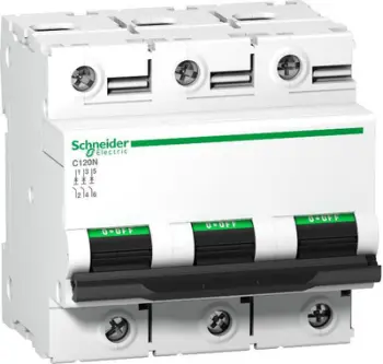 Ndërprerës i qarkut Schneider Electric, 3P, C, 100 A, 10 kA