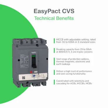 Ndërprerës automatik Schneider Electric CVS630F 4P TM630D, 36kA - 1