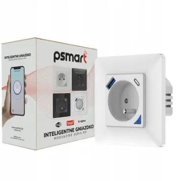 Prizë inteligjente Psmart Tuya WiFi, matje rryme, portë USB, e bardhë