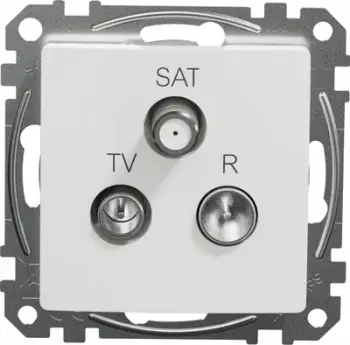 Prizë R/TV/SAT Schneider Electric Sedna Design, terminal 4dB, e bardhë