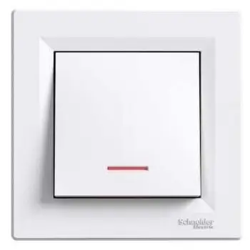 Ndërprerës drite me ndriçim Schneider Electric Asfora EPH1400121, i bardhë