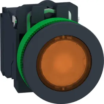Buton i ndriçuar Schneider Electric Harmony XB5 XB5FW35B5, fi30, LED 24V AC/DC, portokalli