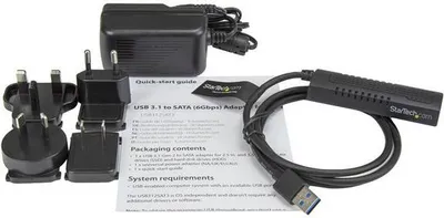 Përshtatës Startech USB 3.1 për SATA 2.5/3.5, i zi - 7