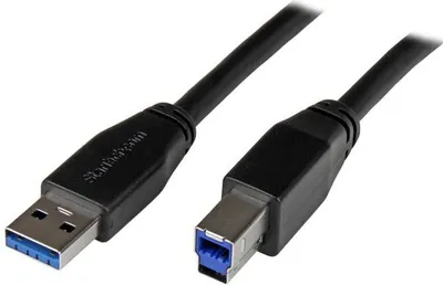 Kabllo USB 3.0 StarTech, 5m, USB-A në USB-B, e zezë - 1