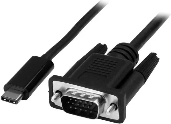 Kabllo StarTech (CDP2VGAMM1MB) USB-C në D-Sub (VGA), 1m, e zezë - 1