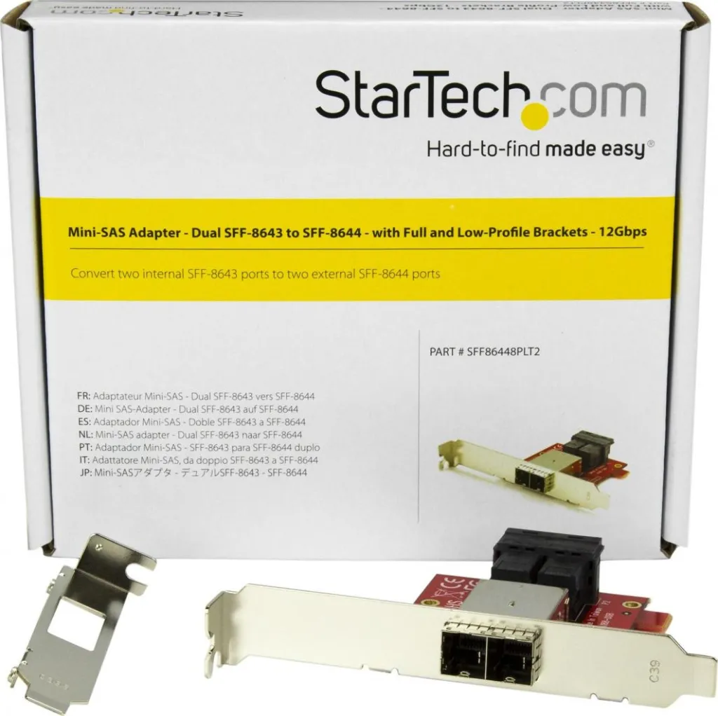 Përshtatës StarTech 2x SFF-8643 - 2x SFF-8644 (SFF86448PLT2) - 5