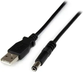 Kabllo StarTech USB-A to DC USB2TYPEN1M, 5.5mm, 1m, e zezë