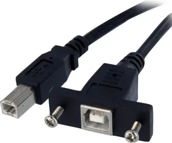 Kabllo StarTech USB-B male to USB-B female, 0.3m, e zezë