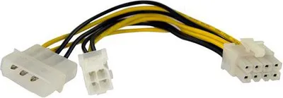 Kabllo StarTech Molex - ATX/EPS 8-pin, 0.15m, e verdhë - 1