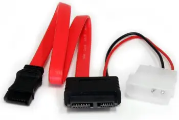 Kabllo StarTech SATA - SATA Slimline + Molex, 0.3m, e kuqe