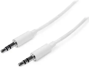 Kabllo StarTech MU1MMMSWH, Jack 3.5mm në Jack 3.5mm 1m, e bardhë