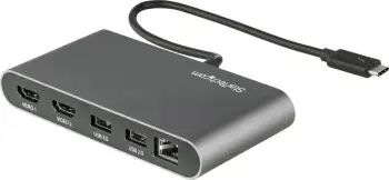 Mini dock Thunderbolt 3 StarTech, 2x HDMI, 1x LAN, 1x USB 3.0, 1x USB 2.0, gri