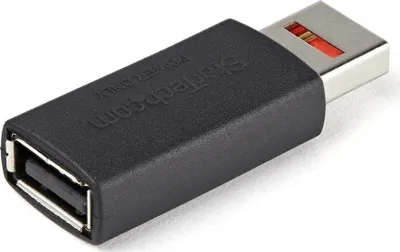 Adapter USB Data Blocker, USB A Mashkull në Femër, karikim i sigurt, i zi - 2