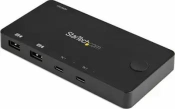 Ndërprerës KVM StarTech 2 porta USB C, HDMI 4K 60Hz, bus powered, i zi