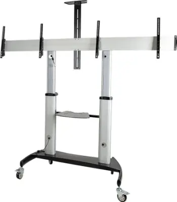 Karrocë lëvizëse për TV StarTech.com Dual TV Cart, për 2 TV 37"-60", lartësi e rregullueshme, rrota me bllokim, e zezë