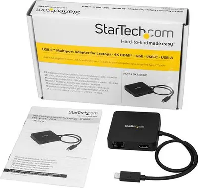 Adaptues USB C StarTech.com USB C Multiport Adapter, HDMI 4K, Gigabit Ethernet, gri - 3
