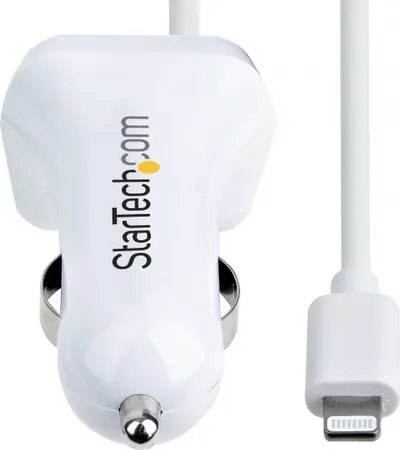 Karikues veture StarTech.com, Lightning 1m, 12W, 2 porta USB, i bardhë - 2