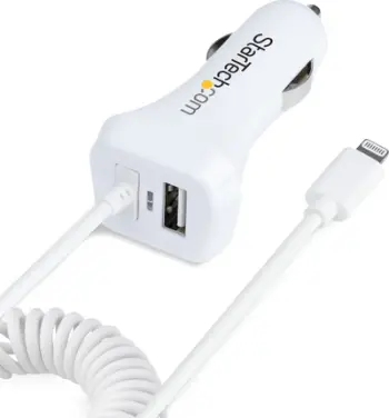 Karikues veture StarTech.com, Lightning 1m, 12W, 2 porta USB, i bardhë