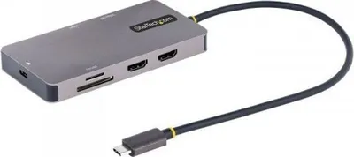 Adapter multiport USB C StarTech, 2x HDMI 4K 60Hz, 100W Power Delivery, gri - 1
