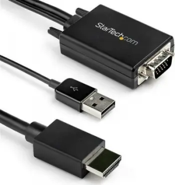 Kabull adaptor Startech VGA në HDMI, 1080p, 2m, i zi