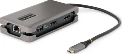 Adapter USB C StarTech.com, Multiport, 4K 60Hz, Power Delivery 100W, gri - 1