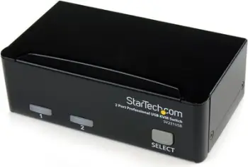 Ndërprerës me dy porte StarTech (SV231USBGB), VGA/USB, i zi