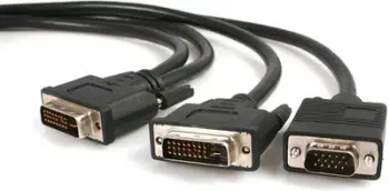 Kabllo StarTech DVI-I - D-Sub DVIVGAYMM6, 1.8 m, e zezë