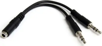 Kabllo StarTech Jack 3.5mm - Jack 3.5mm x2, 0.2 m, e zezë (MUYHSFMM)