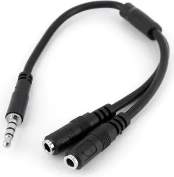 Kabllo StarTech Jack 3.5mm - 2x Jack 3.5mm, 0.2m, e zezë
