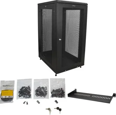 Kabinet serveri StarTech.com 4-Post 24U, rack 19", me rrota, i zi - 2