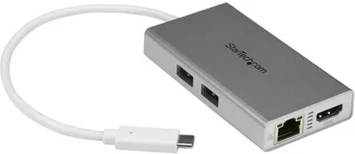Përshtatës StarTech USB-C Multiport, HDMI/RJ45/2x USB-A, i hirtë - 1