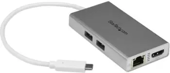 Përshtatës StarTech USB-C Multiport, HDMI/RJ45/2x USB-A, i hirtë