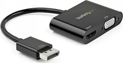 Adapter video StarTech.com DisplayPort në HDMI VGa, 4K 60Hz, HBR2, i zi - 1