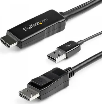 Kabllo HDMI në DisplayPort StarTech.com, 3m, 4K 30Hz, e zezë - 1