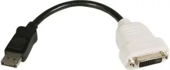 Kabllo StarTech (DP2DVI), DisplayPort - DVI-D, 0.2m, e zezë / bardhë