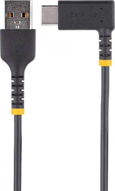 Kabllo karikimi StarTech.com, USB A në USB C, 30cm, kënd i djathtë, i zi - 2