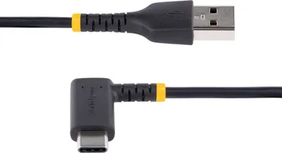 Kabllo karikimi StarTech.com, USB A në USB C, 30cm, kënd i djathtë, i zi - 3