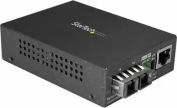 Media konvertues rrjeti StarTech.com Gigabit Ethernet në SC Fiber, 1000Base LX, single mode 10 km, i zi