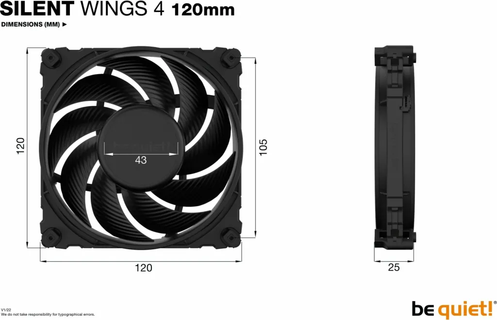 Ftohës be quiet! Silent Wings 4, 120 mm, i zi - 5